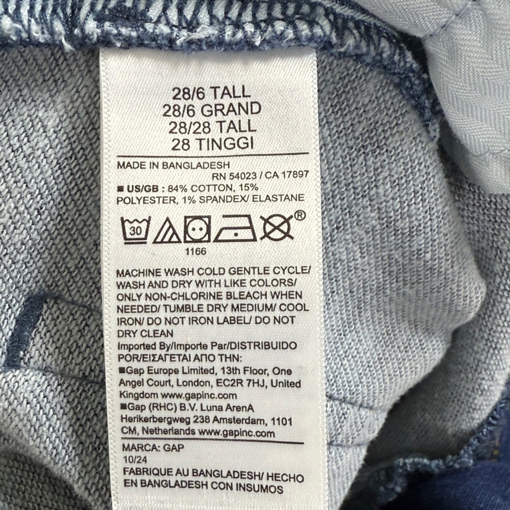 Gap High Rise Knit Horseshoe Barrel Leg Jeans W2252 Sz 28 / 6 Tall - Picture 11 of 12